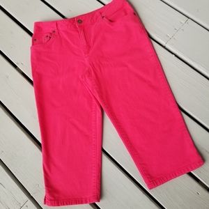 10p pinkish red capri jeans
